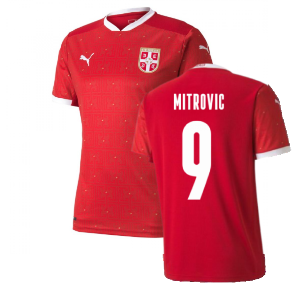 Puma (Xl) 2020-2021 Serbia Home Football Shirt (Mitrovic 9)