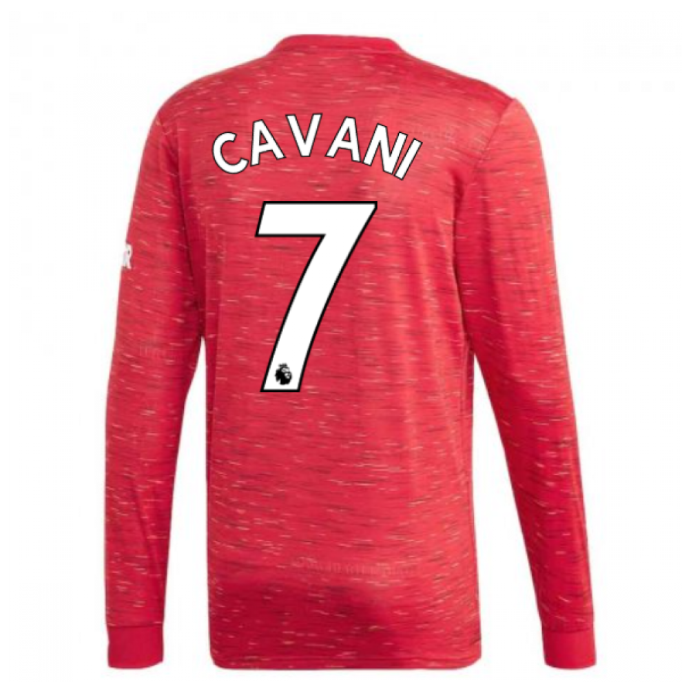 (L) 2020-2021 Man Utd Adidas Home Long Sleeve Shirt (CAVANI 7)