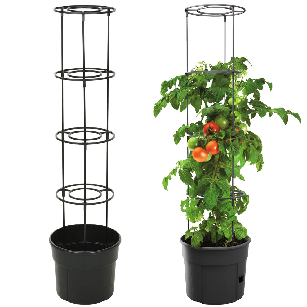 GEEZY Self-Watering Tomato Grower Planter Pot 4 Tier Drainage Vegetables Vine Support