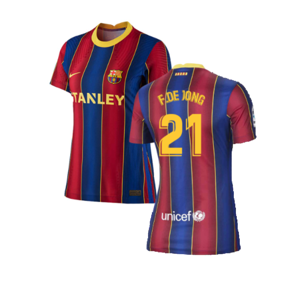 (XS) 2020-2021 Barcelona Womens Home Shirt (F.DE JONG 21)