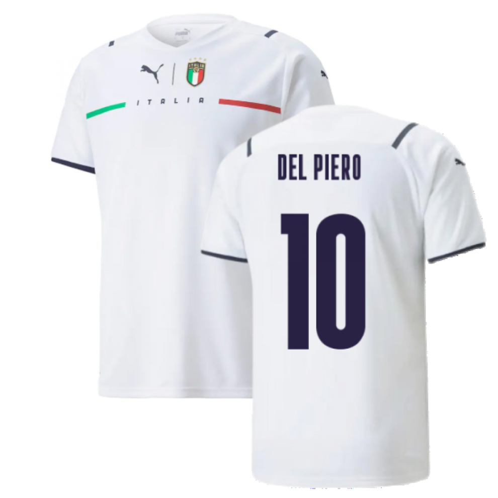 (XXL) 2021-2022 Italy Away Shirt (DEL PIERO 10)