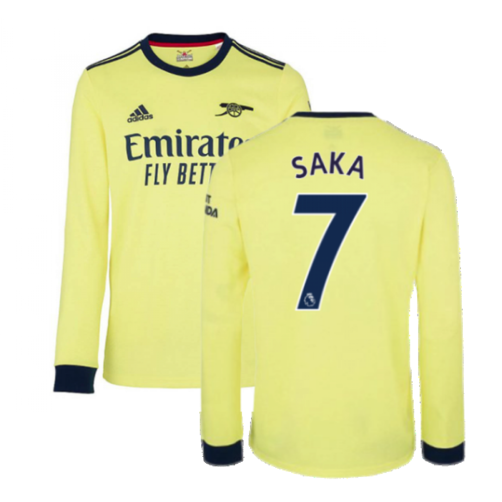 (XS) Arsenal 2021-2022 Long Sleeve Away Shirt (SAKA 7)