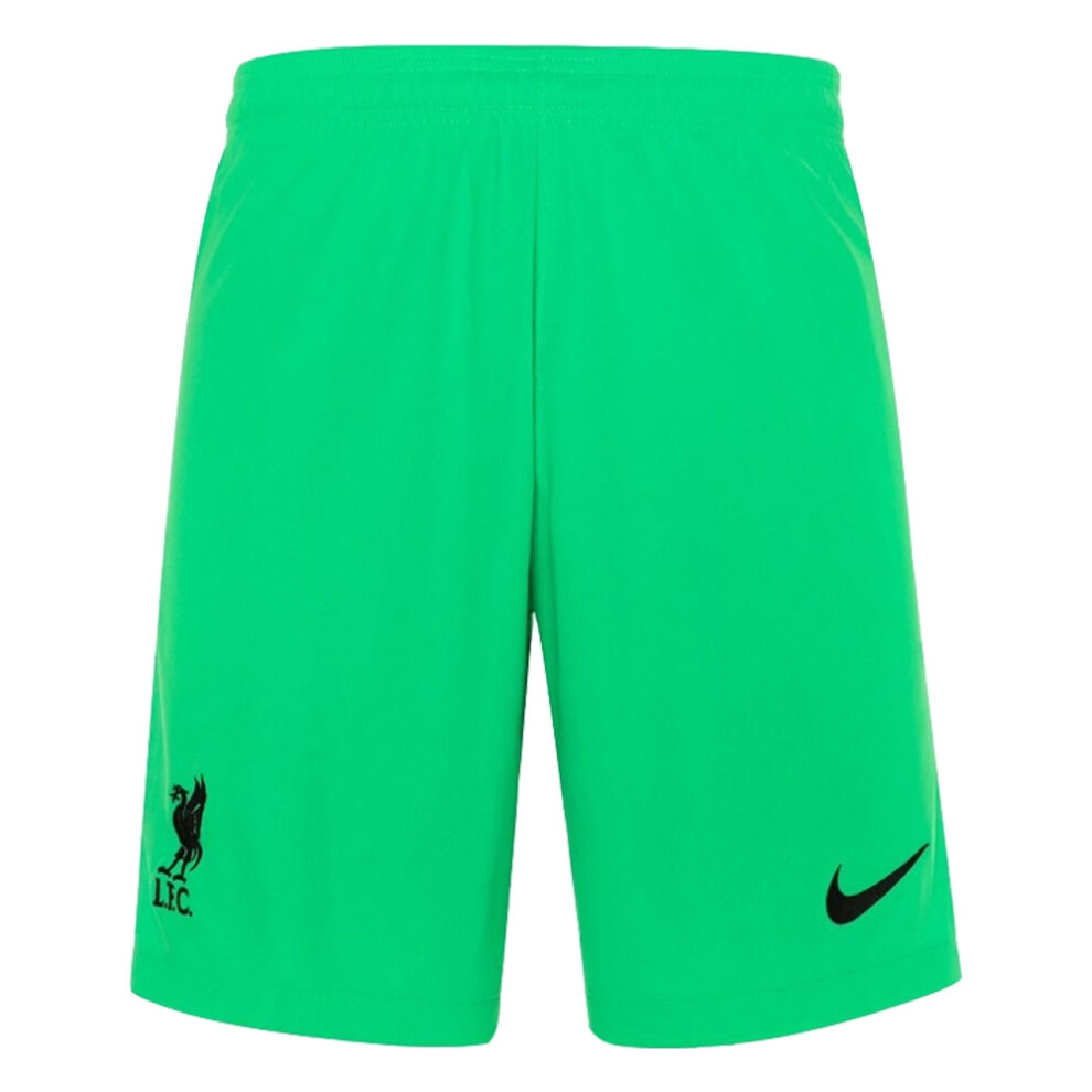 (LB) Liverpool 2021-2022 Home Goalkeeper Shorts (Green) - Kids