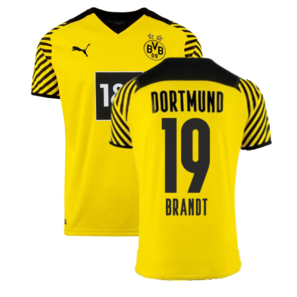 (XXLB) 2021-2022 Borussia Dortmund Home Shirt (Kids) (BRANDT 19)