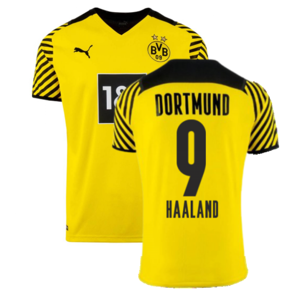 (XXLB) 2021-2022 Borussia Dortmund Home Shirt (Kids) (HAALAND 9)