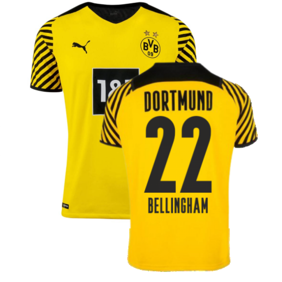 (L) 2021-2022 Borussia Dortmund Authentic Home Shirt (BELLINGHAM 22)