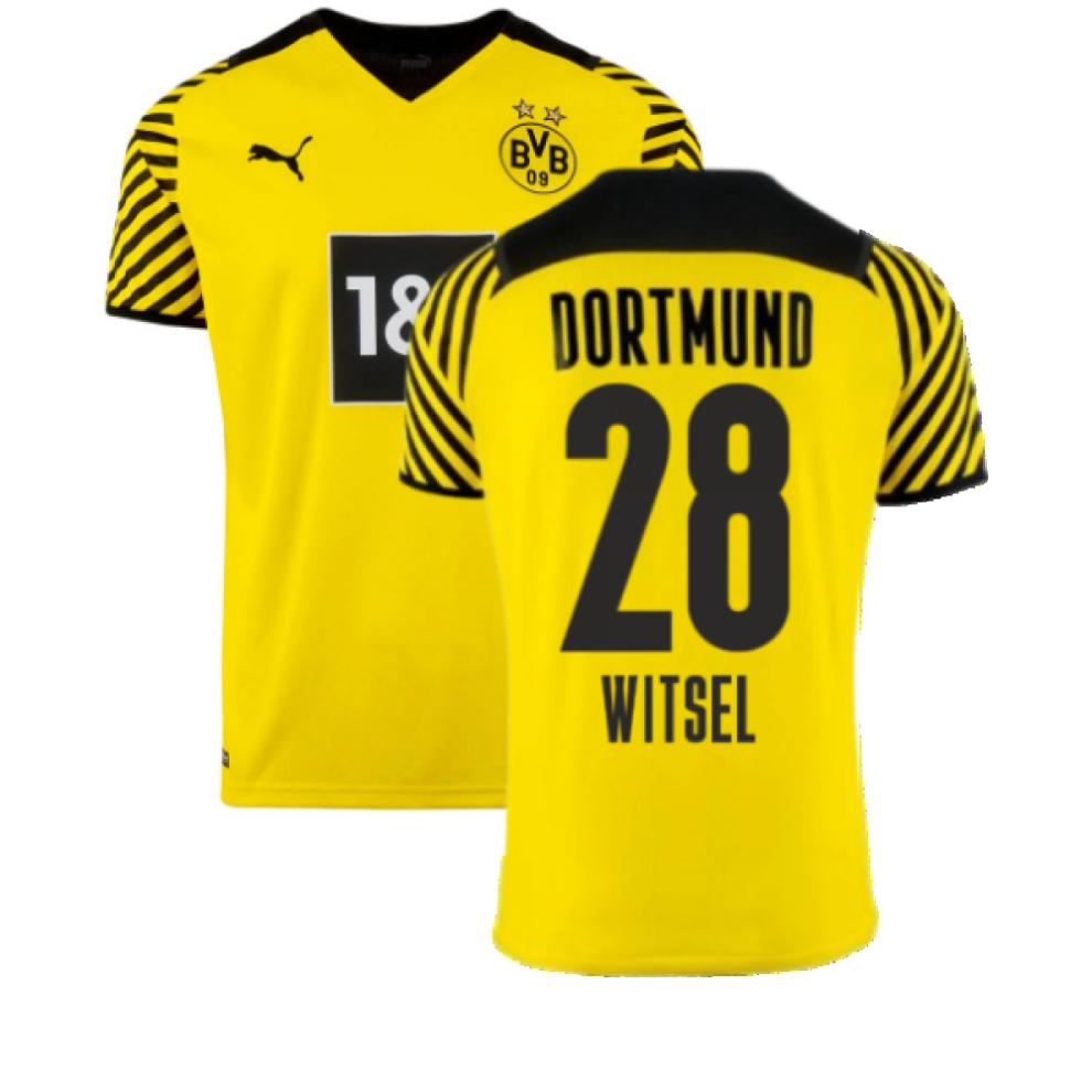 (XL) 2021-2022 Borussia Dortmund Home Shirt (WITSEL 28)