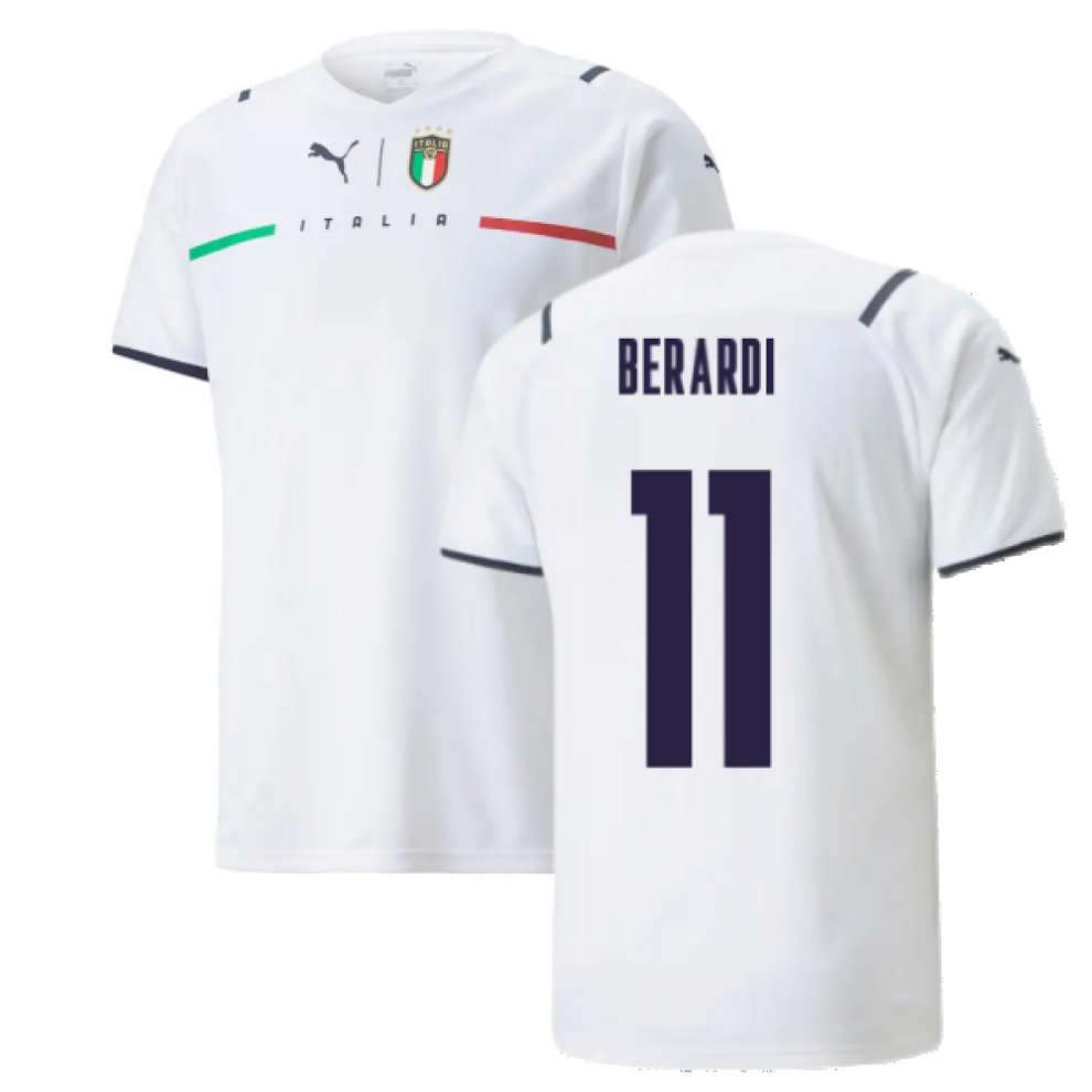 Puma (Xxl) 2021-2022 Italy Away Shirt (Berardi 11) White