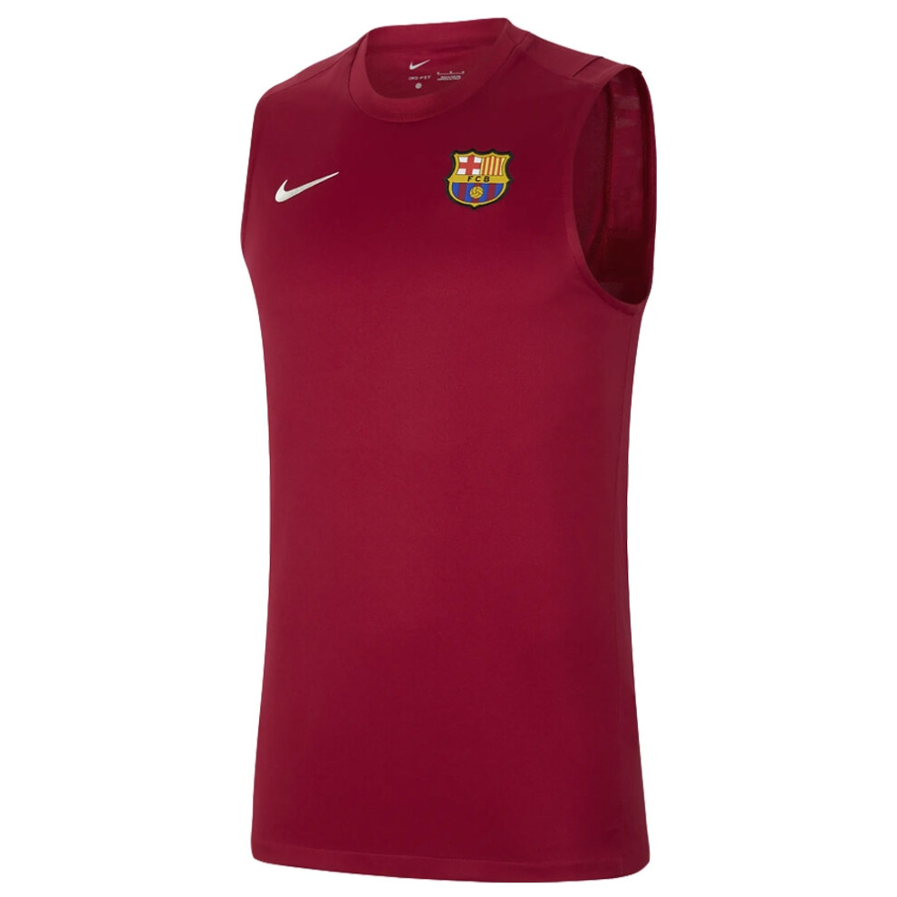 (XXL) 2021-2022 Barcelona Sleeveless Top (Red)