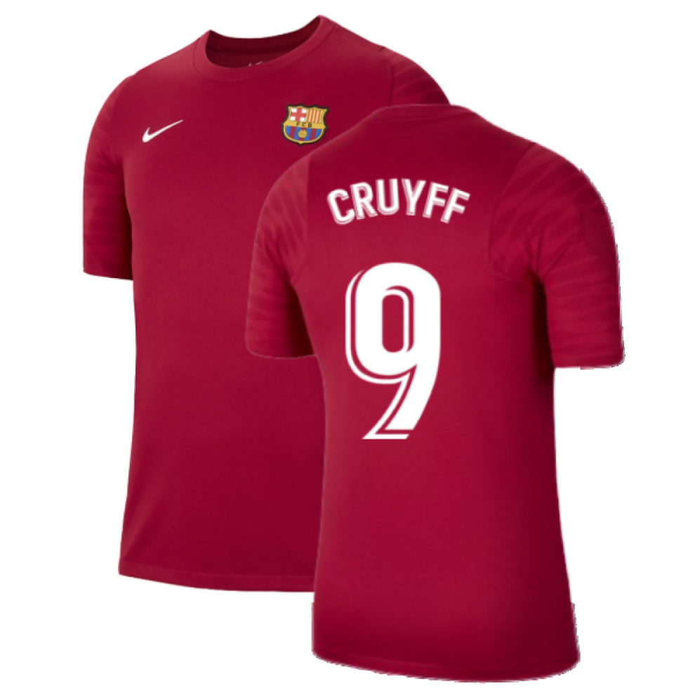 (XXL) 2021-2022 Barcelona Training Shirt (Noble Red) (CRUYFF 9)