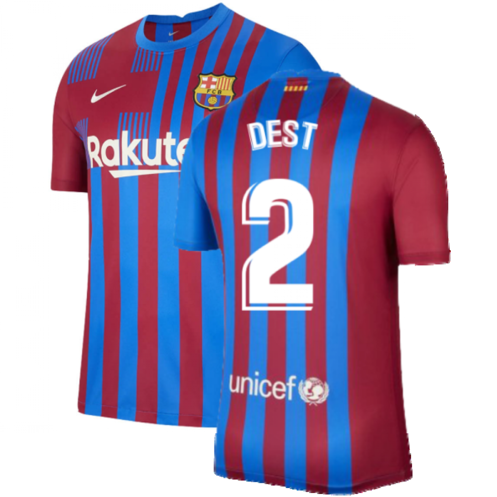 (L) 2021-2022 Barcelona Home Shirt (DEST 2)