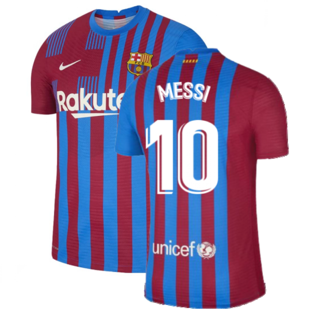 (XL) 2021-2022 Barcelona Vapor Match Home Shirt (MESSI 10)