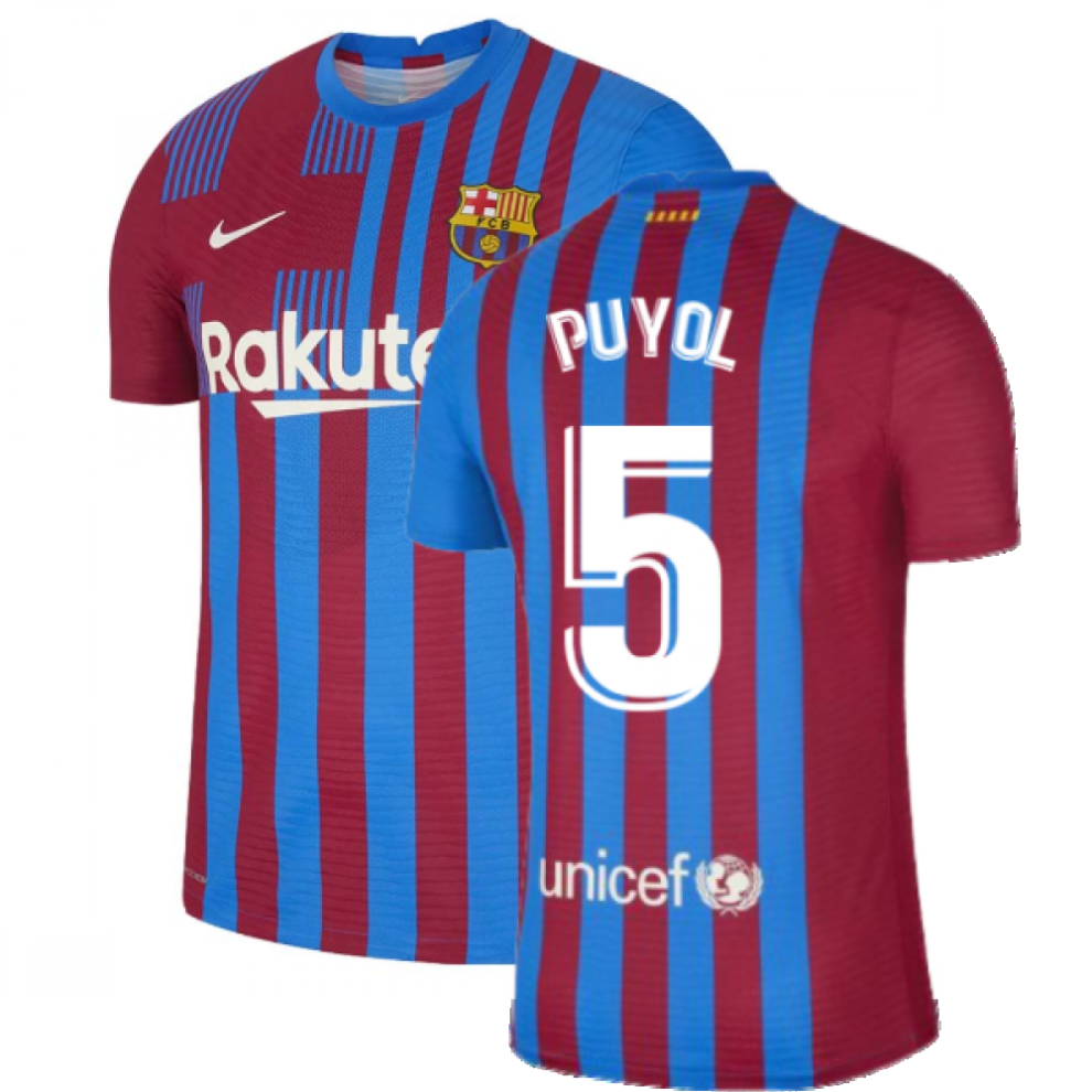 (XXL) 2021-2022 Barcelona Vapor Match Home Shirt (PUYOL 5)