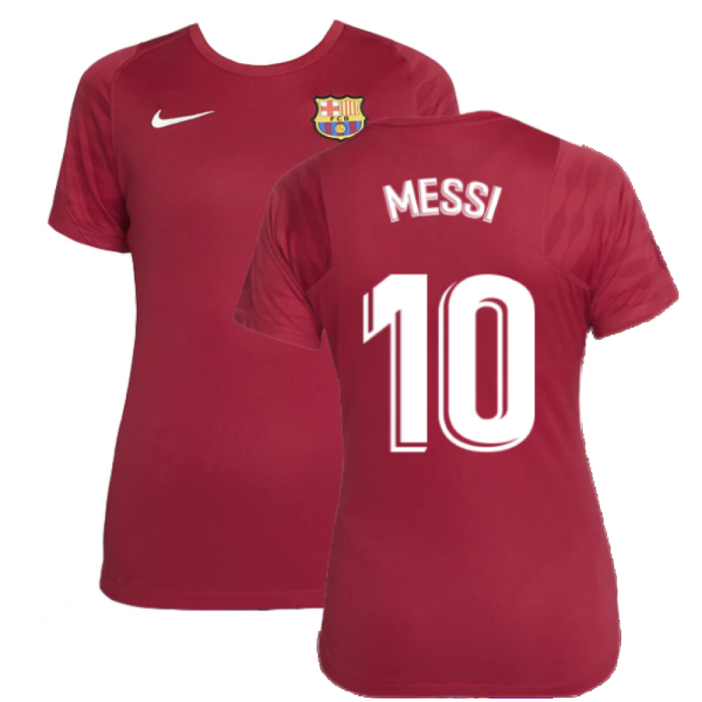 (L) 2021-2022 Barcelona Training Shirt (Noble Red) - Womens (MESSI 10)