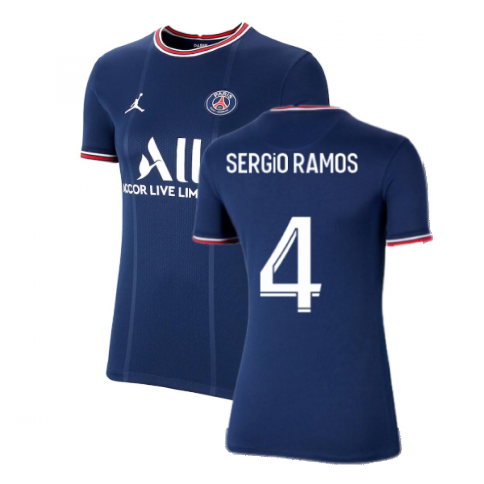 (L) PSG 2021-2022 Womens Home Shirt (SERGIO RAMOS 4)