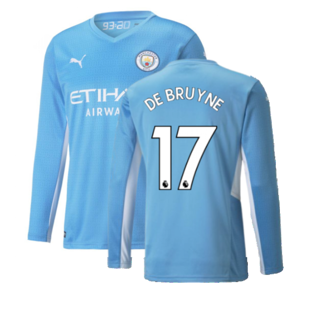 Puma (3Xl) 2021-2022 Man City Long Sleeve Home Shirt (De Bruyne 17)