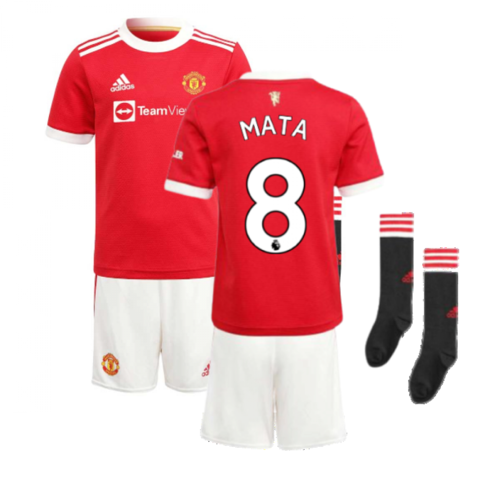 (4-5 Years) Man Utd 2021-2022 Home Mini Kit (MATA 8)