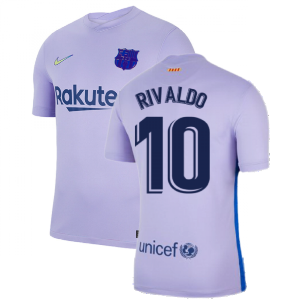 (XXL) 2021-2022 Barcelona Away Shirt (RIVALDO 10)