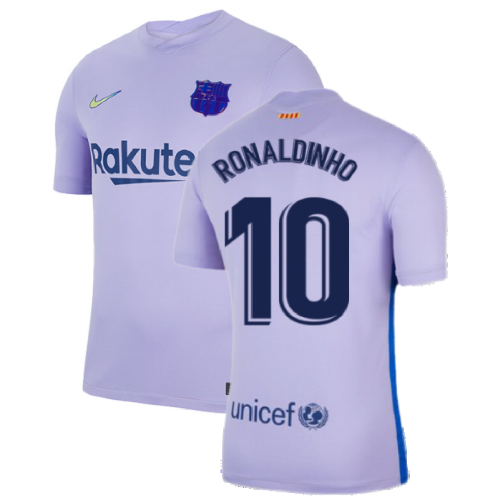 (XXL) 2021-2022 Barcelona Away Shirt (RONALDINHO 10)