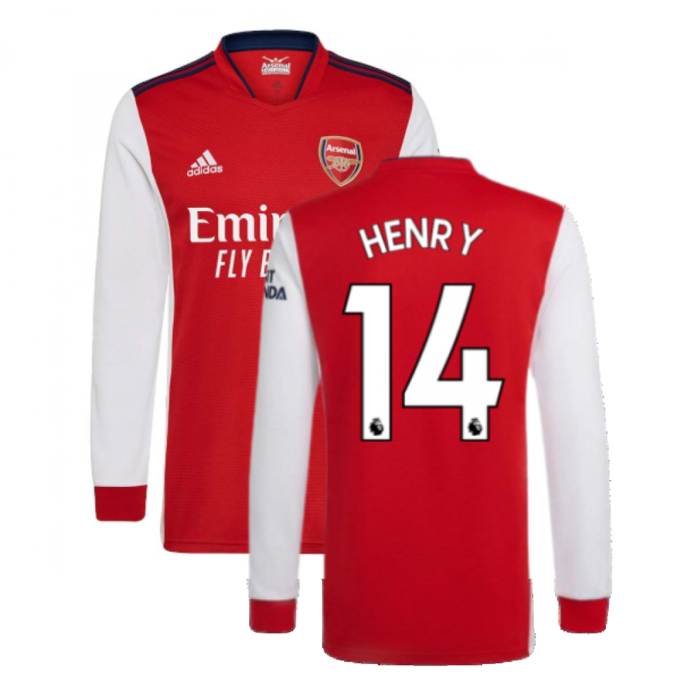 (S) Arsenal 2021-2022 Long Sleeve Home Shirt (HENRY 14)