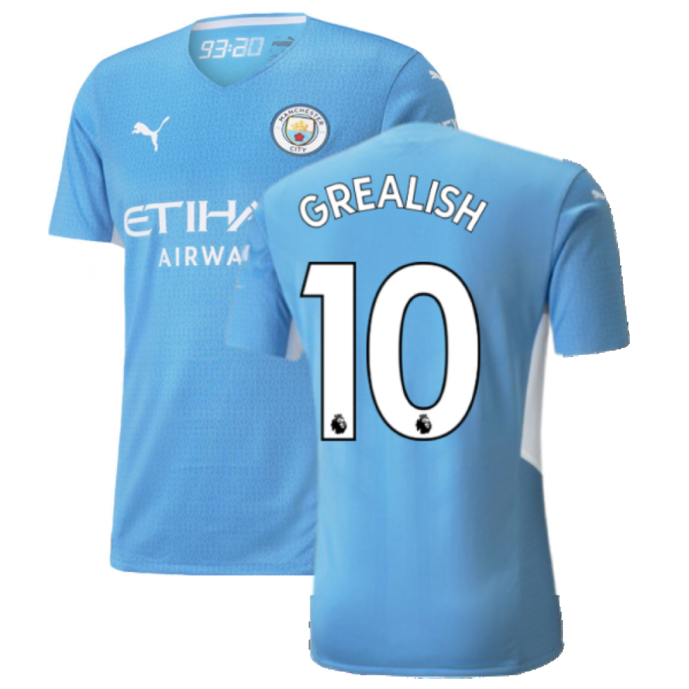 (S) 2021-2022 Man City Authentic Home Shirt (GREALISH 10)