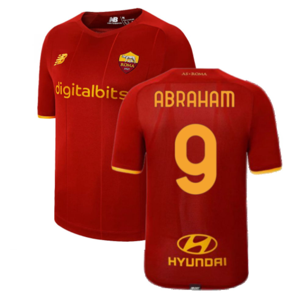 (XL) 2021-2022 AS Roma Home Shirt (ABRAHAM 9)