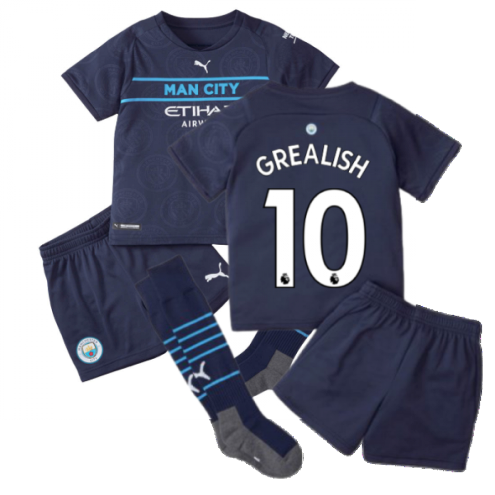 (3-4 Years) 2021-2022 Man City 3rd Mini Kit (GREALISH 10)