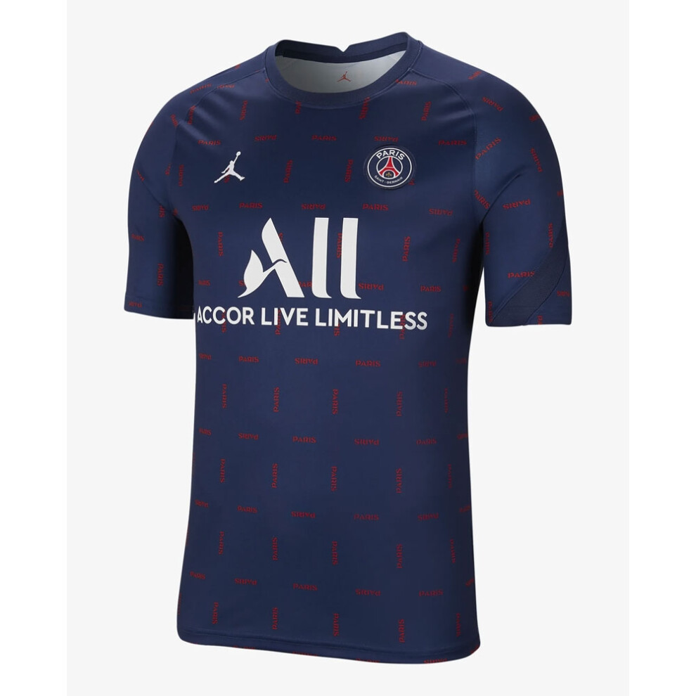 (M) PSG 2021-2022 Pre-Match Training Shirt (Navy)