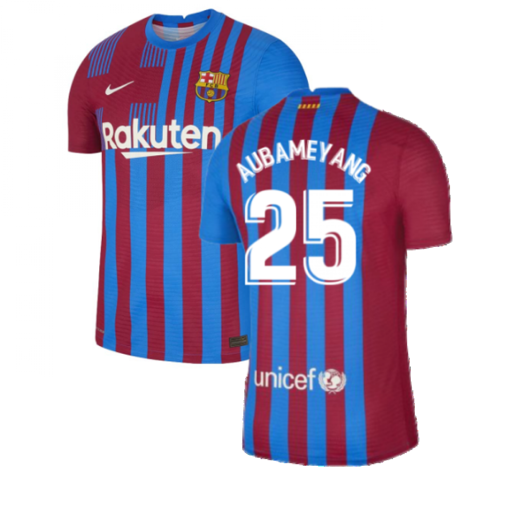 (XL) 2021-2022 Barcelona Vapor Match Home Shirt (AUBAMEYANG 25)