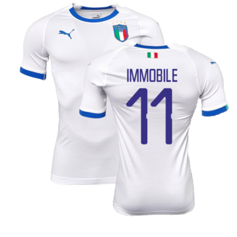 (M) 2018-2019 Italy Away evoKIT Away Shirt (Immobile 11)