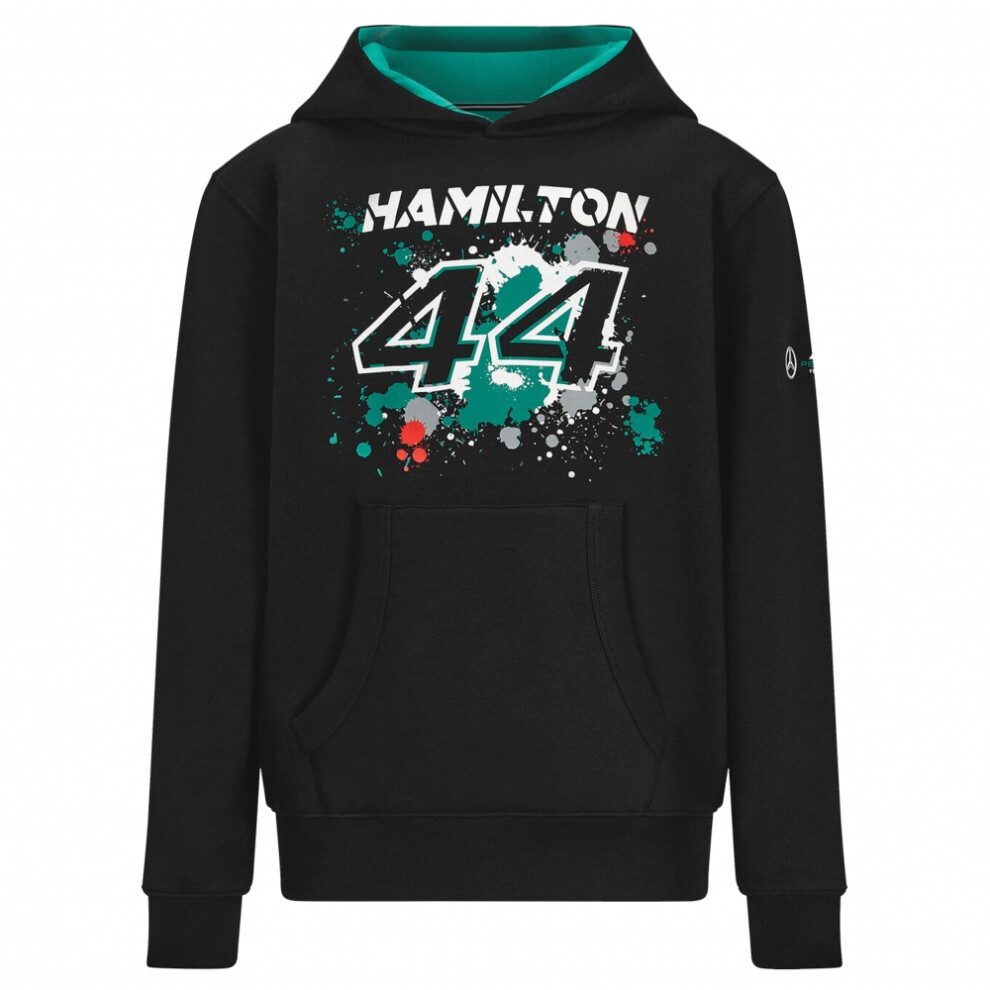 (SB) 2022 Mercedes Lewis Hamilton #44 Hooded Sweat (Black) - Kids