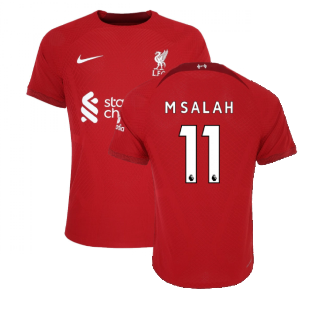 (XL) 2022-2023 Liverpool Vapor Home Shirt (M SALAH 11)