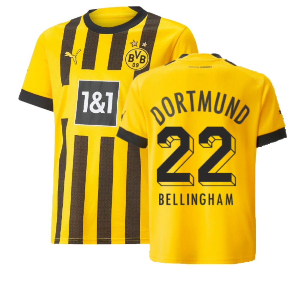 (SB) 2022-2023 Borussia Dortmund Home Shirt (Kids) (BELLINGHAM 22)