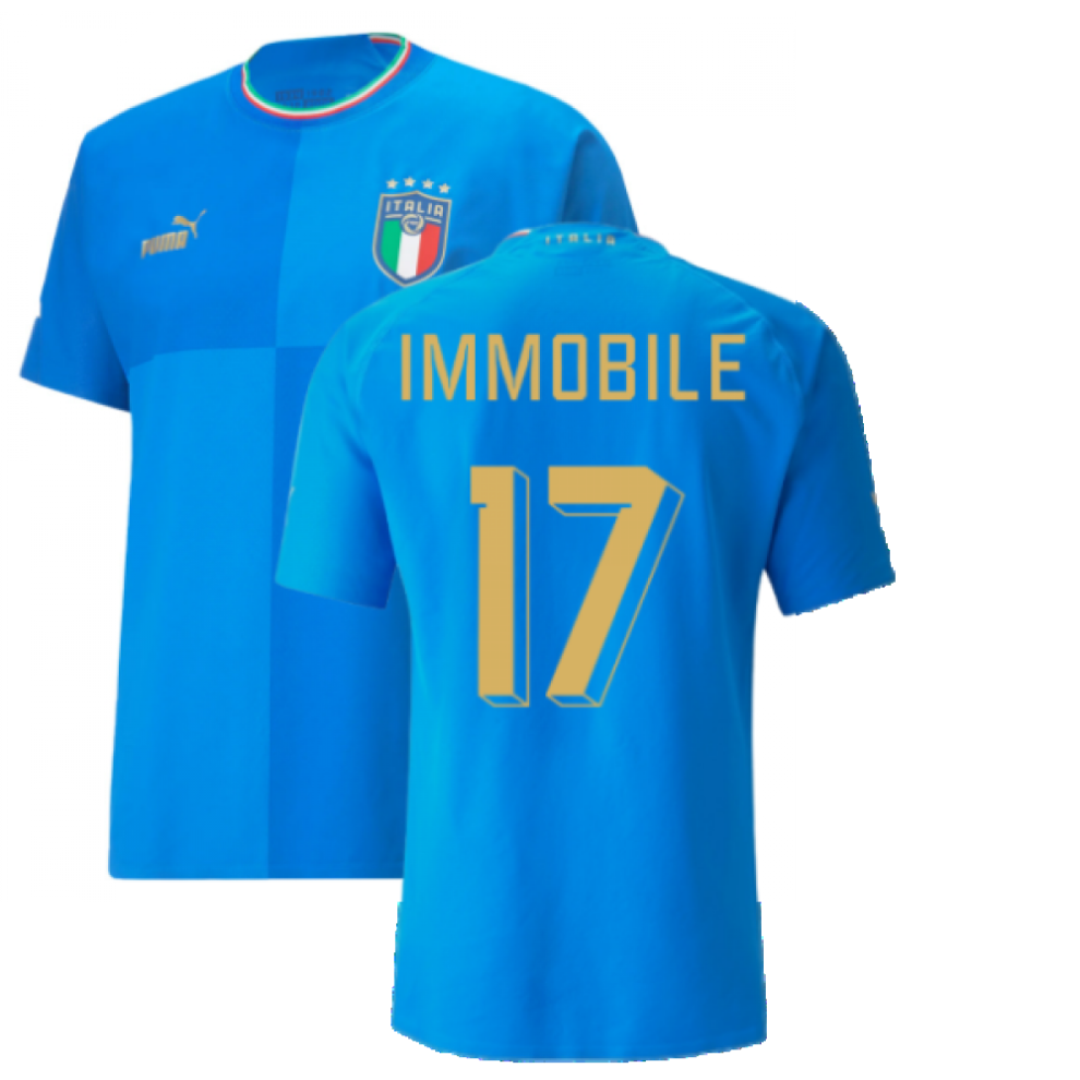 (L) 2022-2023 Italy Authentic Home Shirt (IMMOBILE 17)