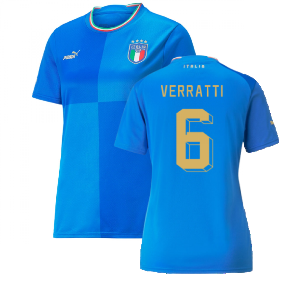 (XL) 2022-2023 Italy Home Shirt (Ladies) (VERRATTI 6)