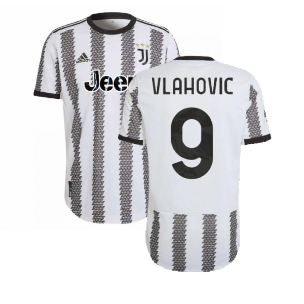 (XL) 2022-2023 Juventus Authentic Home Shirt (VLAHOVIC 9)