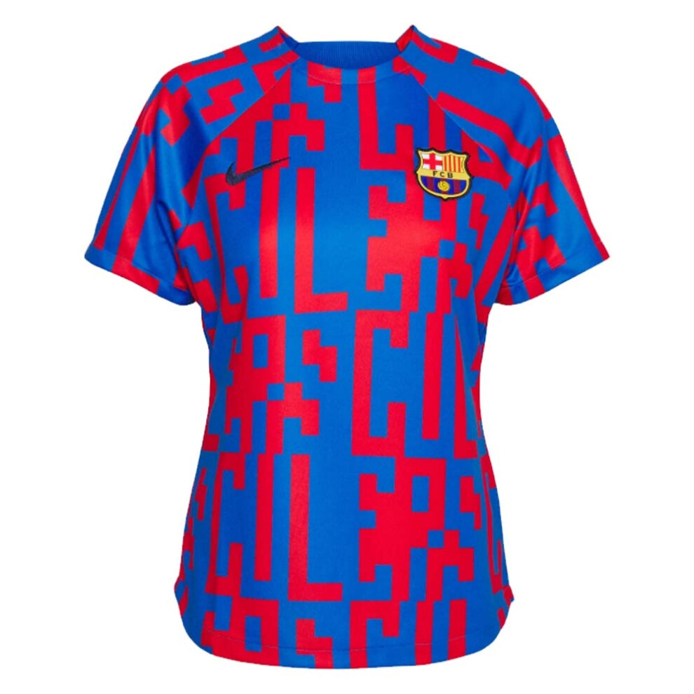 (XS) 2022-2023 Barcelona Pre-Match Training Shirt (Blue) - Ladies