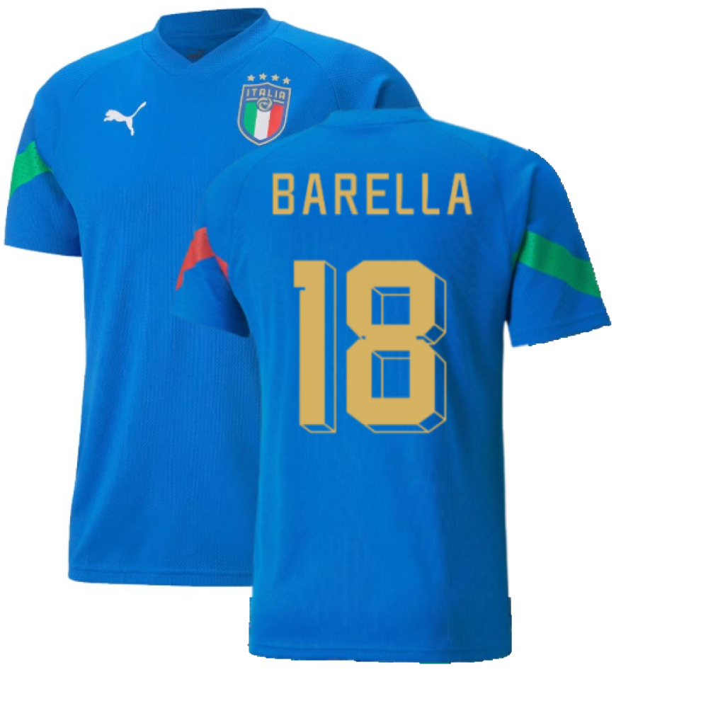 (S) 2022-2023 Italy Player Training Jersey (Blue) (BARELLA 18)