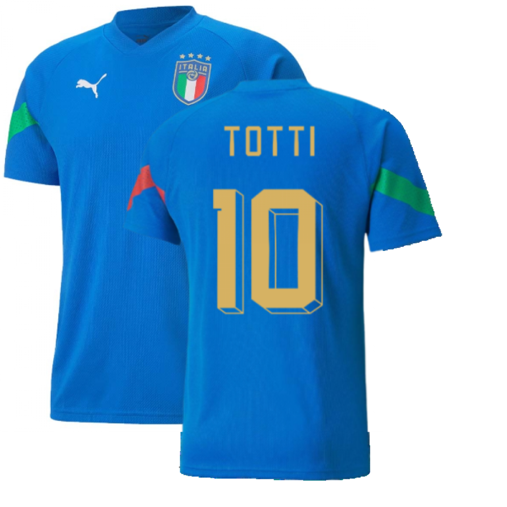 (S) 2022-2023 Italy Player Training Jersey (Blue) (TOTTI 10)