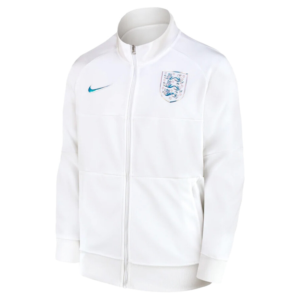 (XS) 2022-2023 England Woven Football Jacket (White) - Ladies