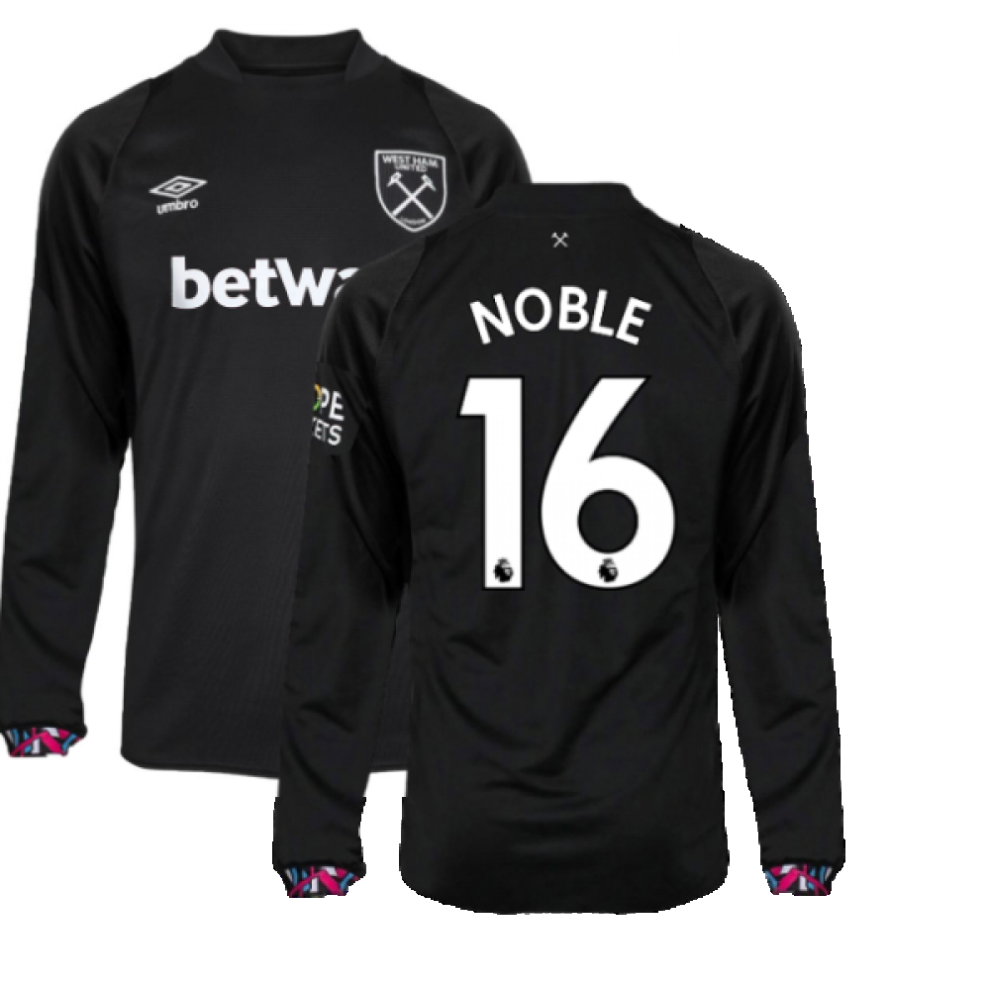 (3XL) 2022-2023 West Ham Long Sleeve Away Shirt (NOBLE 16)