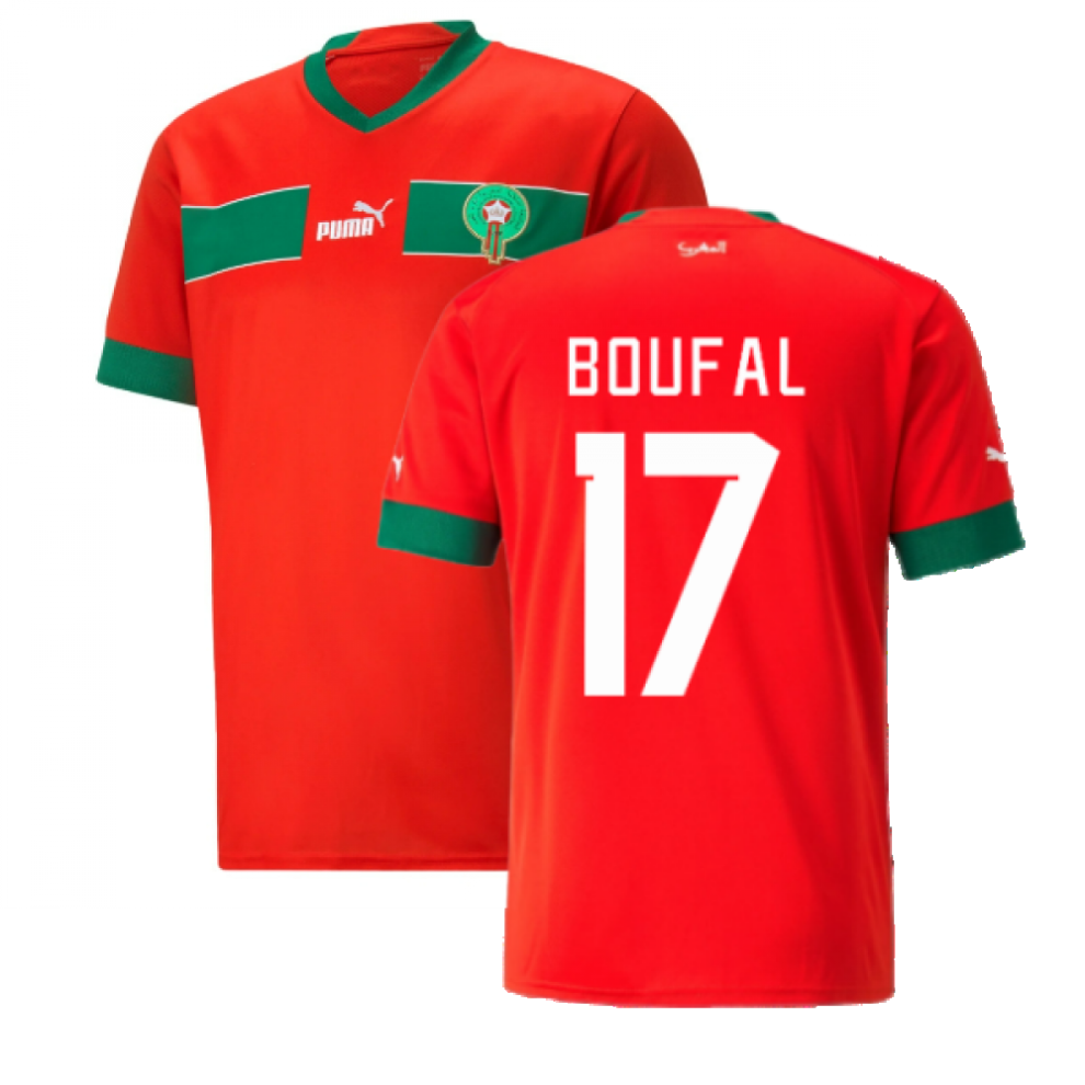 (XXL) 2022-2023 Morocco Home Shirt (BOUFAL 17)