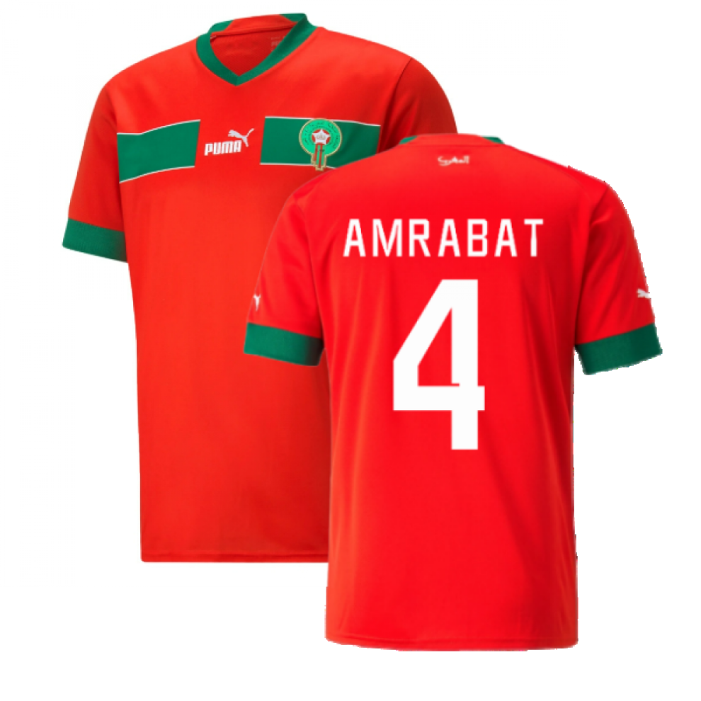 (XXL) 2022-2023 Morocco Home Shirt (AMRABAT 4)