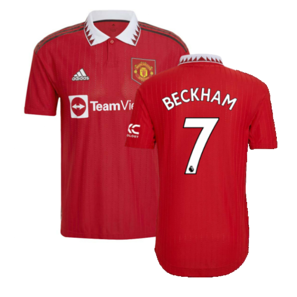 (XXL) 2022-2023 Man Utd Authentic Home Shirt (BECKHAM 7)