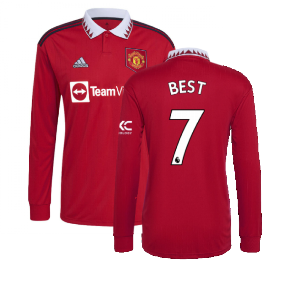 New Adidas (Xs) 2022-2023 Man Utd Long Sleeve Home Shirt (Best 7) H64044-250369