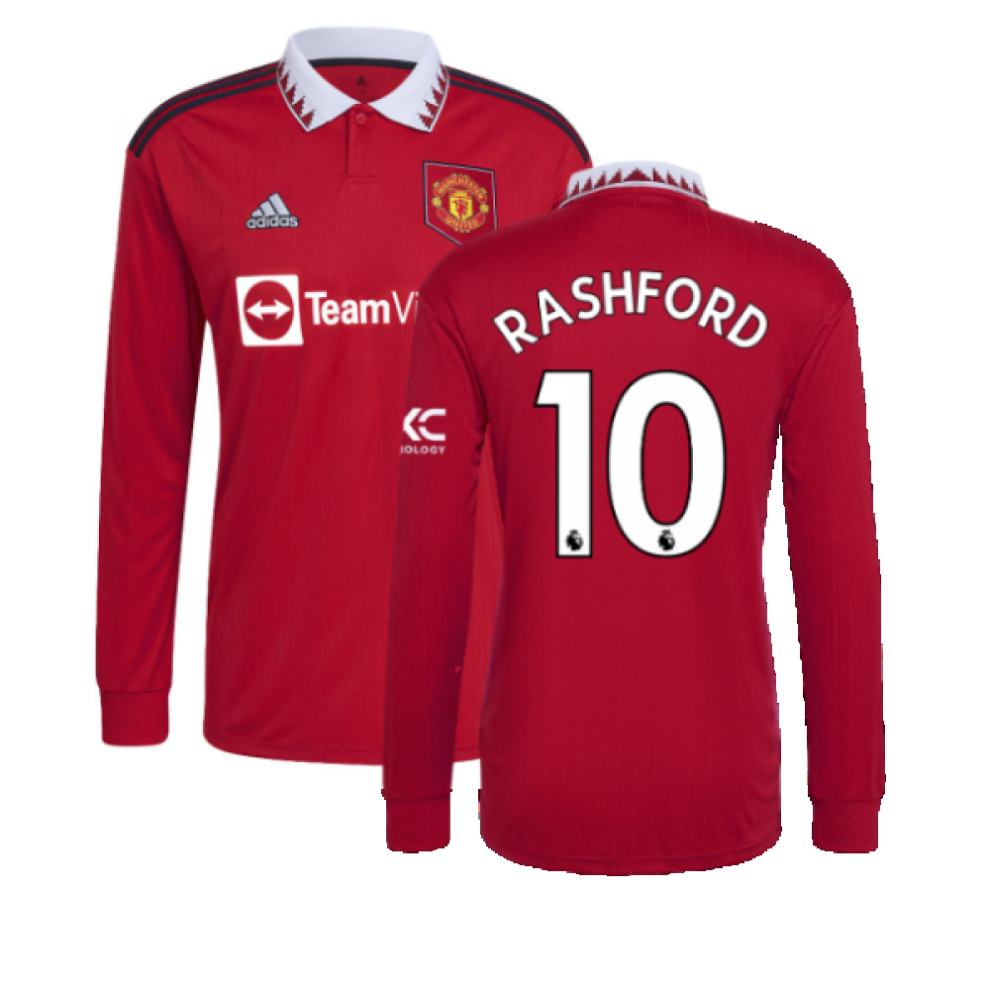 (XS) 2022-2023 Man Utd Long Sleeve Home Shirt (RASHFORD 10)