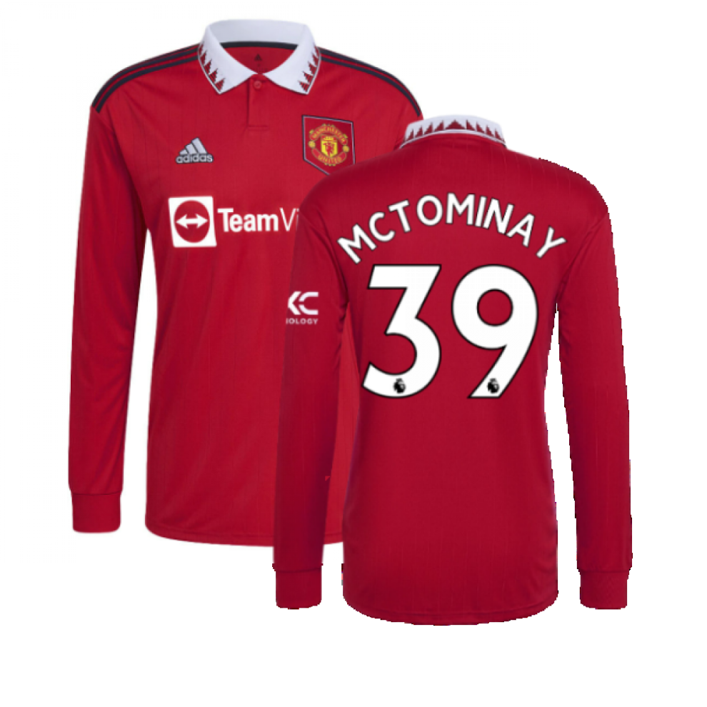 (3XL) 2022-2023 Man Utd Long Sleeve Home Shirt (McTOMINAY 39)