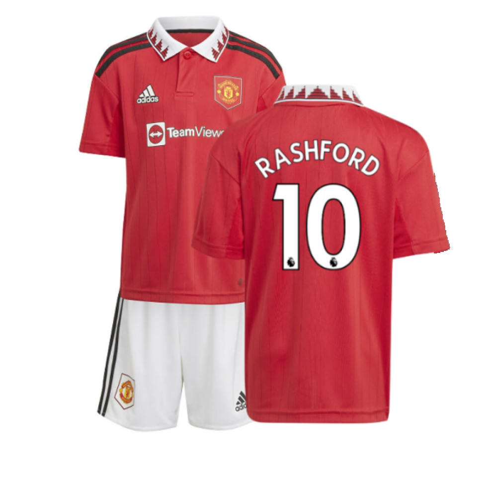 Adidas (18-24 Months) 2022-2023 Man Utd Home Mini Kit (Rashford 10)