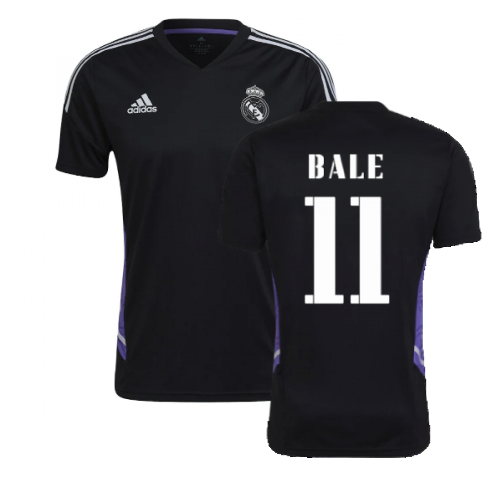 (XL) 2022-2023 Real Madrid Training Shirt (Black) (BALE 11)