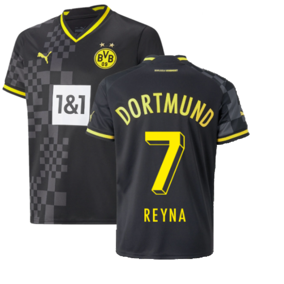 (XSB) 2022-2023 Borussia Dortmund Away Shirt (Kids) (REYNA 7)